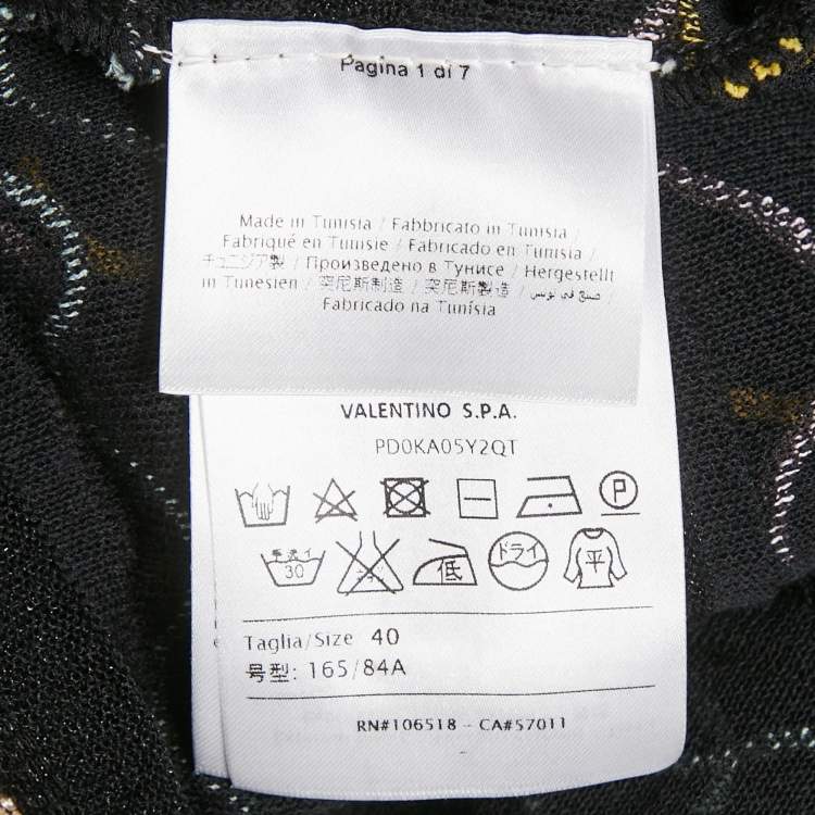 Pre Owned M Missoni Black Patterned Open Front Cardigan S