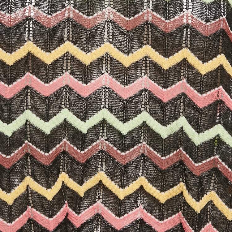Pre Owned M Missoni Black Patterned Knit Sheer Top M 