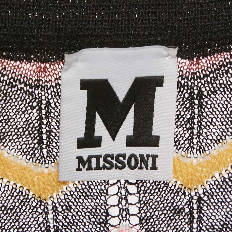 Pre Owned M Missoni Black Patterned Knit Sheer Top M 