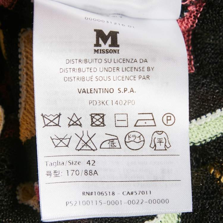 Pre Owned M Missoni Black Patterned Knit Sheer Top M 