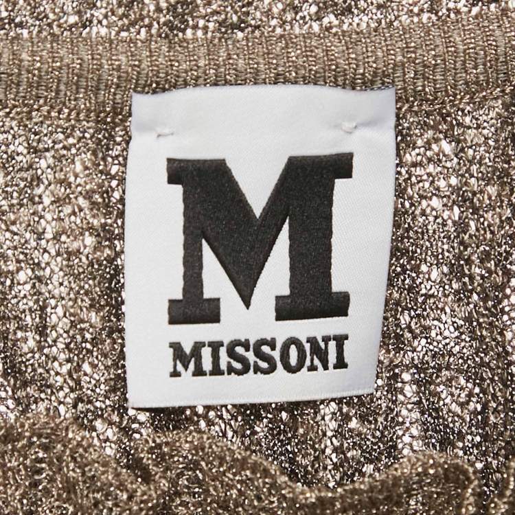 Pre Owned M Missoni Metallic Lurex Knit Sleeveless Top L