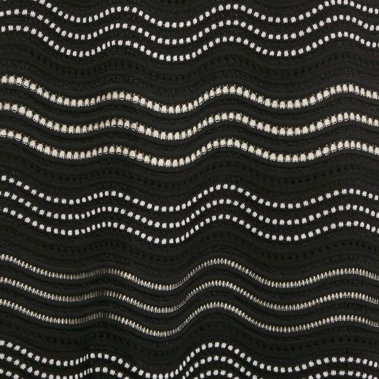 Pre Owned M Missoni Black Patterned Flared Short Skirt S