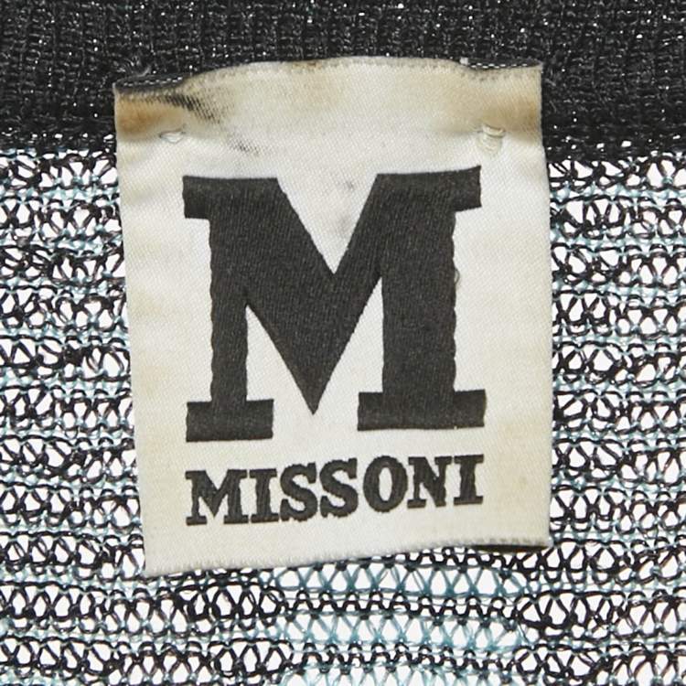 Pre Owned M Missoni Blue Lurex Knit Short Dress S