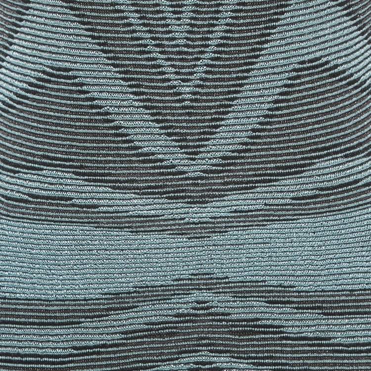 Pre Owned M Missoni Blue Lurex Knit Short Dress S