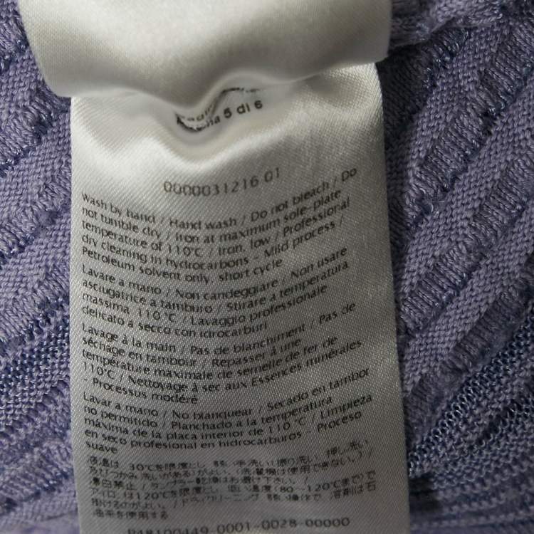 Pre Owned M Missoni Purple Patterned Cotton Blend Knit Short Dress S