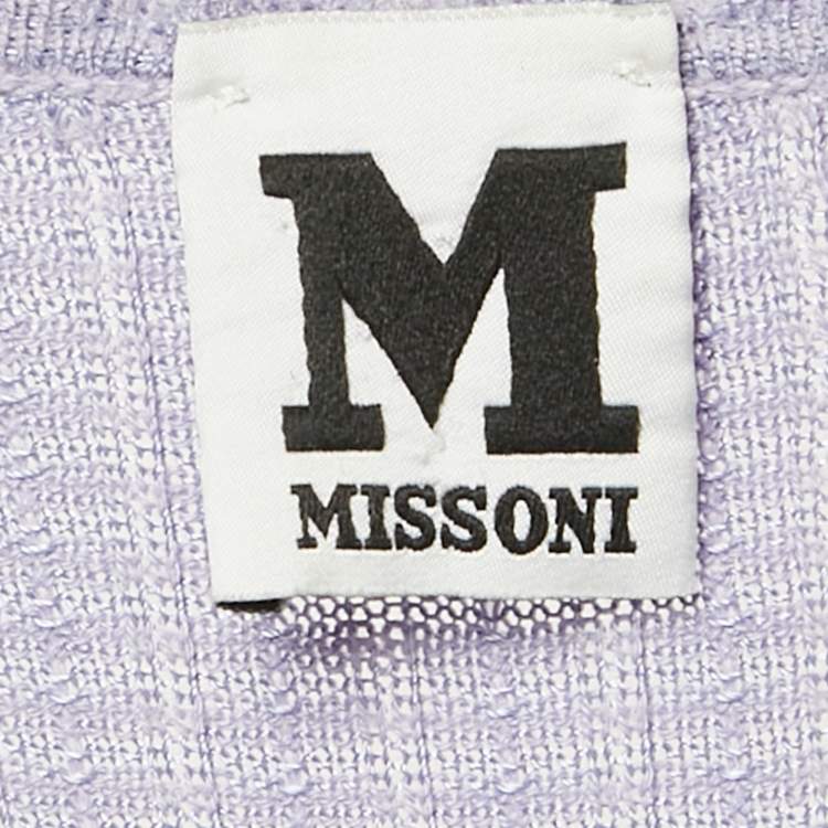 Pre Owned M Missoni Purple Patterned Cotton Blend Knit Short Dress S