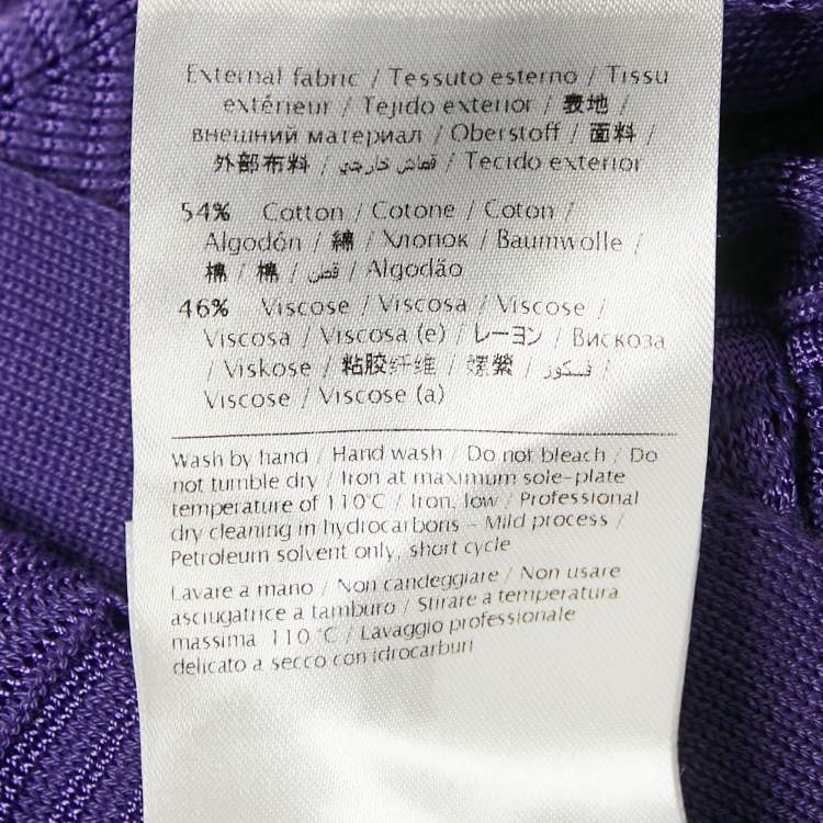 Pre Owned M Missoni Purple Chevon Knit Open Front Cardigan M