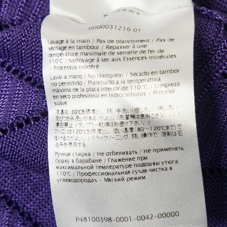 Pre Owned M Missoni Purple Chevon Knit Open Front Cardigan M