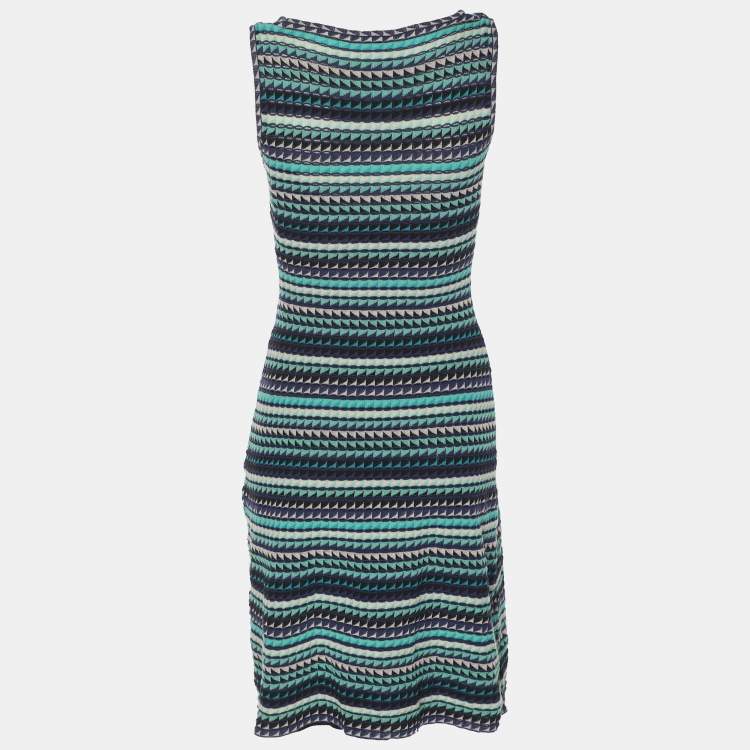 Pre Owned M Missoni Multicolor Knit Midi Dress S