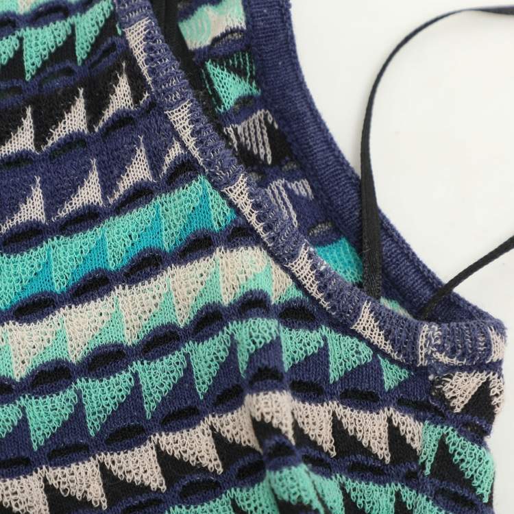 Pre Owned M Missoni Multicolor Knit Midi Dress S