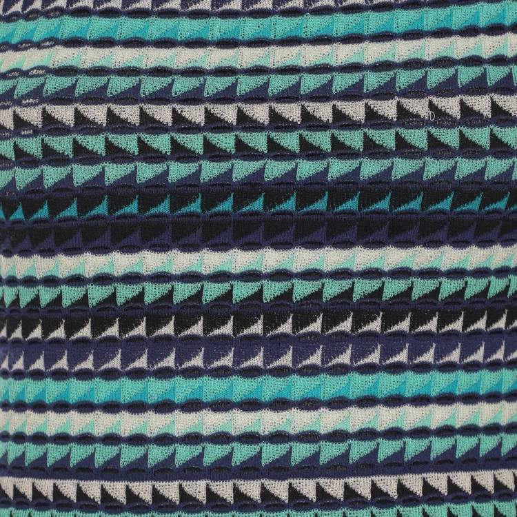 Pre Owned M Missoni Multicolor Knit Midi Dress S