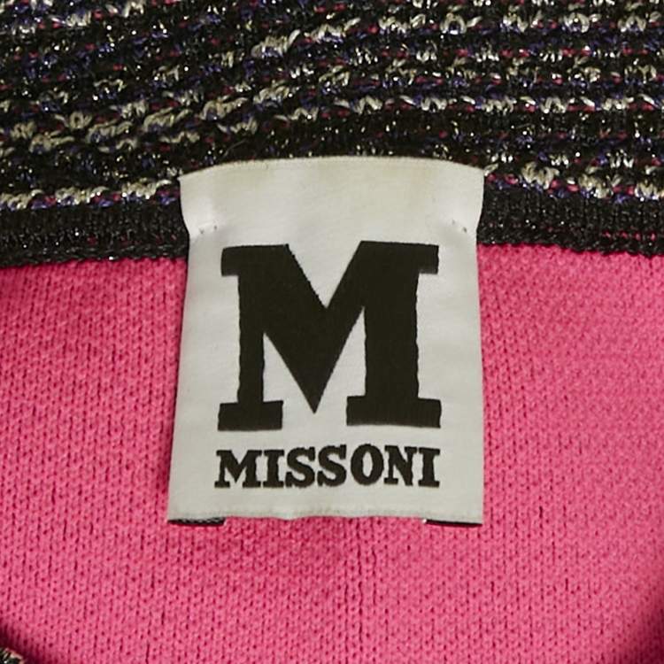Pre Owned M Missoni Purple Lurex Knit Sleeveless Bodycon Dress S