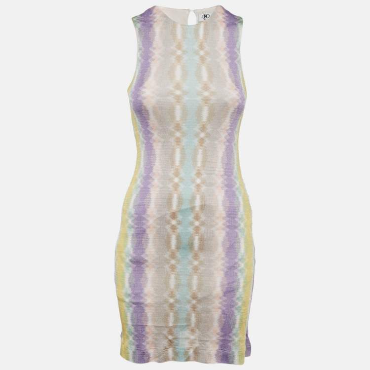 مملوكة مسبقًا M Missoni Multicolor Patterned Knit Short Dress XS