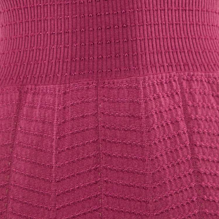 Pre Owned M Missoni Mauve Pink Wool Knit Sleeveless Dress S