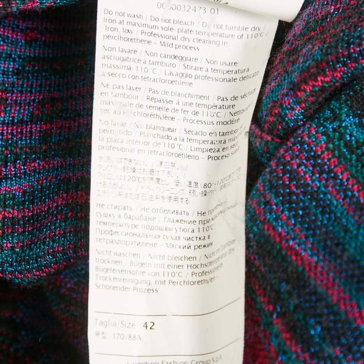 Pre Owned M Missoni Multicolor/Blue Intarsia Knit Short Dress M