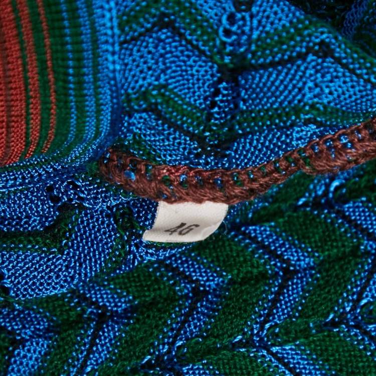 Pre Owned M Missoni Multicolor Zig Zag Knit Mini Dress L