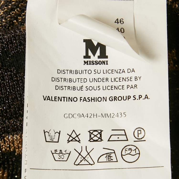 مملوكة مسبقًا M Missoni Brown Patterned Lurex Knit Short Dress L