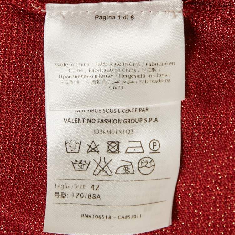 Pre Owned M Missoni Red Lurex Knit Sleeveless Top M