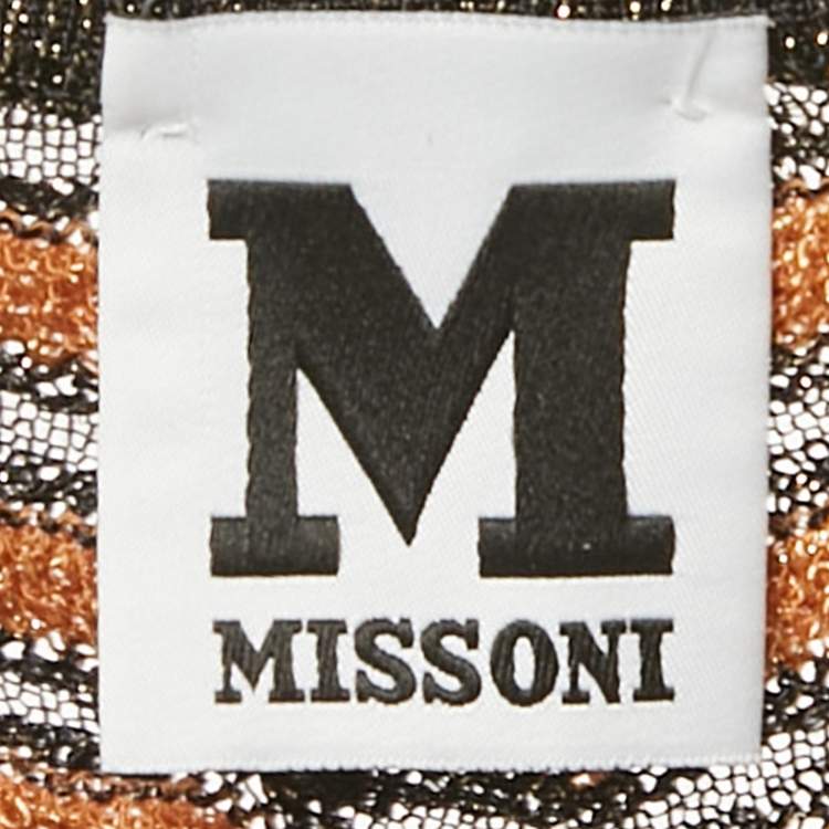 مملوكة مسبقًا M Missoni Brown Patterned Lurex Knit Top S