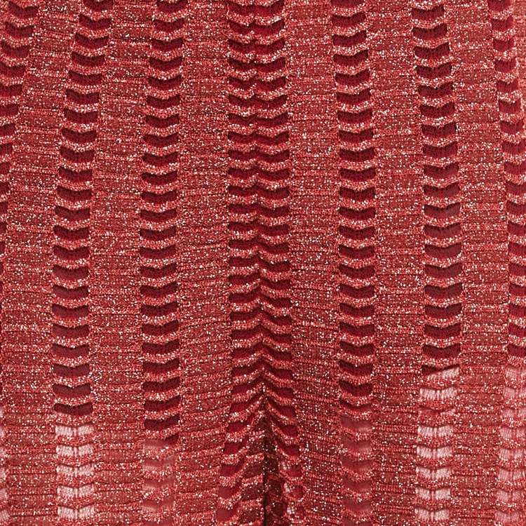 Pre Owned M Missoni Red Lurex Knit Pants M