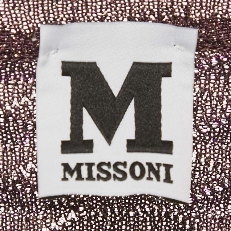 Pre Owned M Missoni Multicolor Lurex Knit Button Front Cardigan M