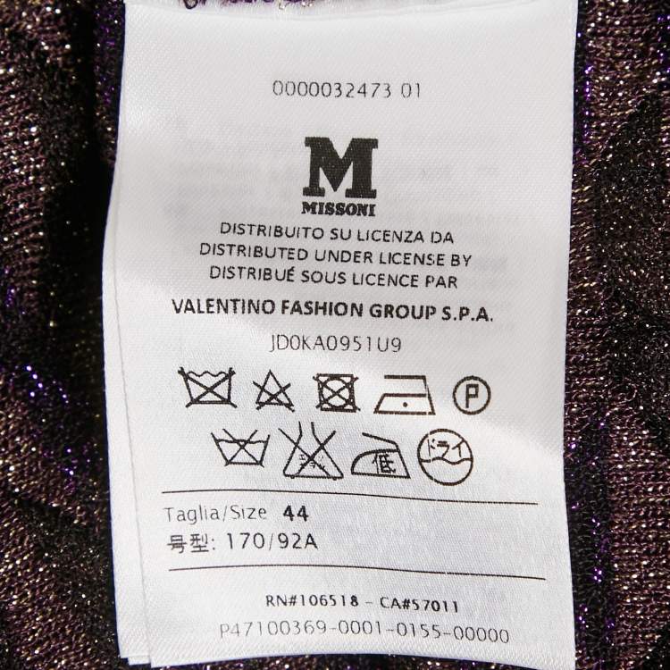 Pre Owned M Missoni Multicolor Lurex Knit Button Front Cardigan M