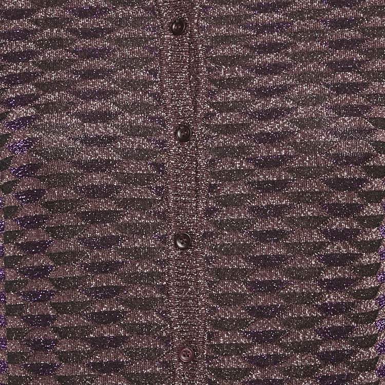 Pre Owned M Missoni Multicolor Lurex Knit Button Front Cardigan M