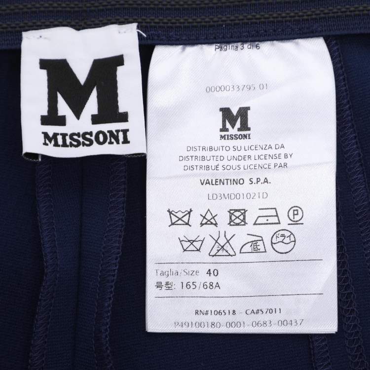 Pre Owned M Missoni Blue Jersey Legging Trousers S