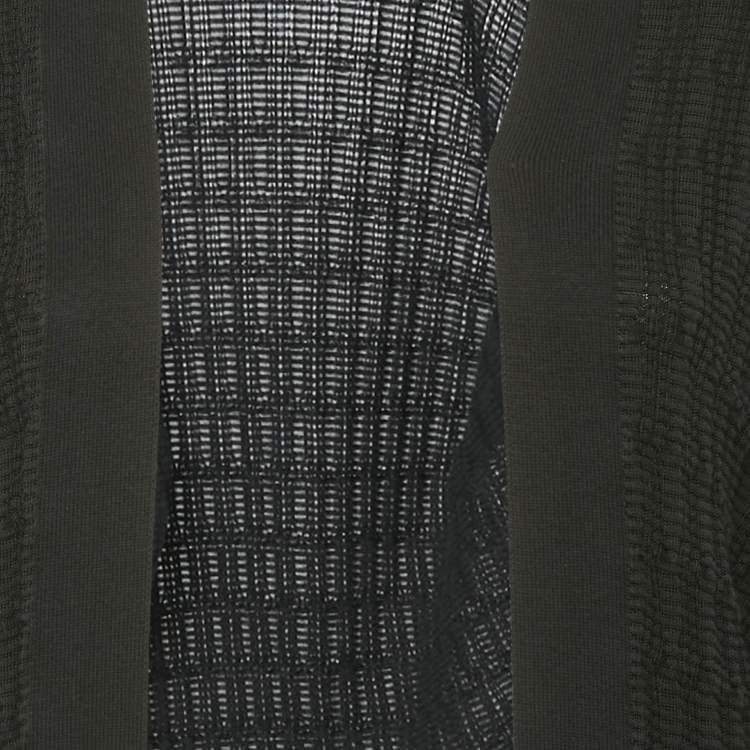 Pre Owned M Missoni Black Patterned Knit Open Front Cardigan M