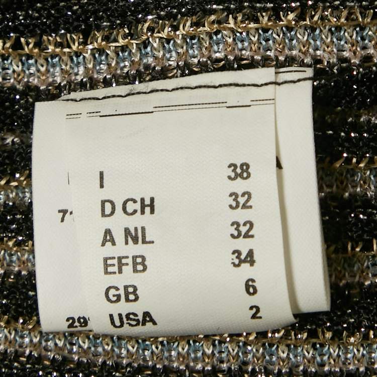 Pre Owned M Missoni Black Lurex Rib Knit Sleeveless Top S