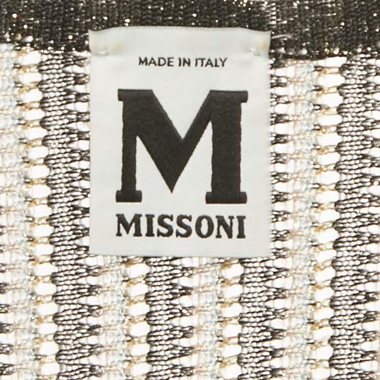 Pre Owned M Missoni Black Lurex Rib Knit Sleeveless Top S