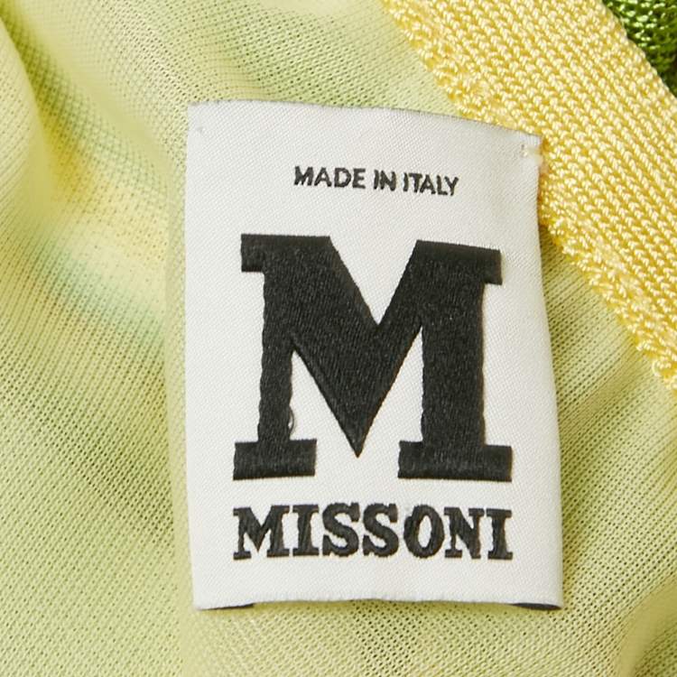 Pre Owned M Missoni Multicolor Chevron Patterned Knit Strappy Short Dress L 