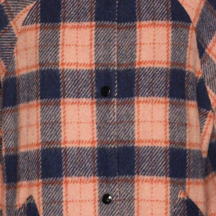 Pre Owned M Missoni Multicolor Check Tweed Cape Coat S