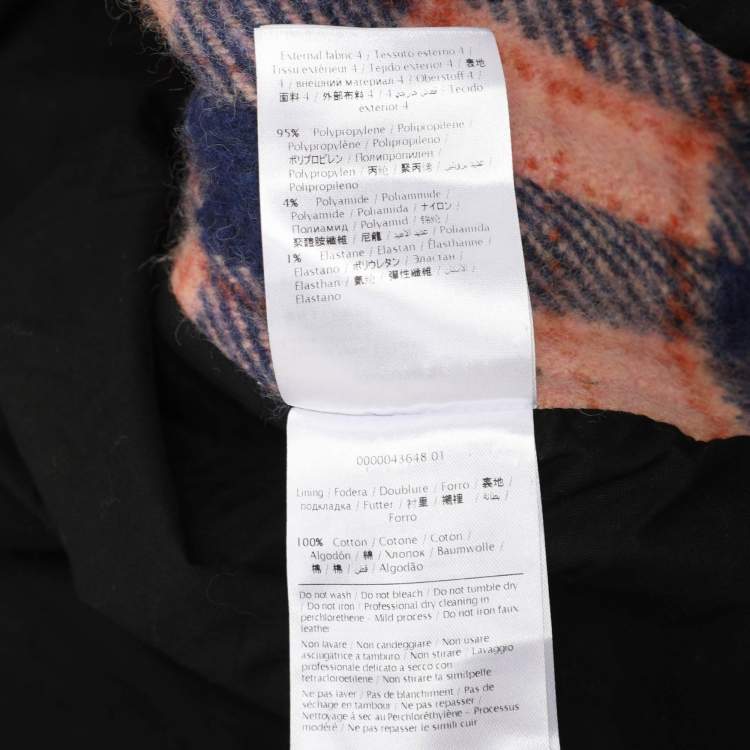 Pre Owned M Missoni Multicolor Check Tweed Cape Coat S