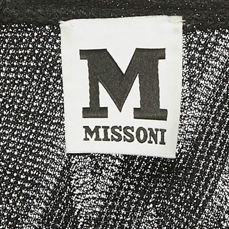 Pre Owned M Missoni Black Jacquard Lurex Knit Sleeveless Jumpsuit S
