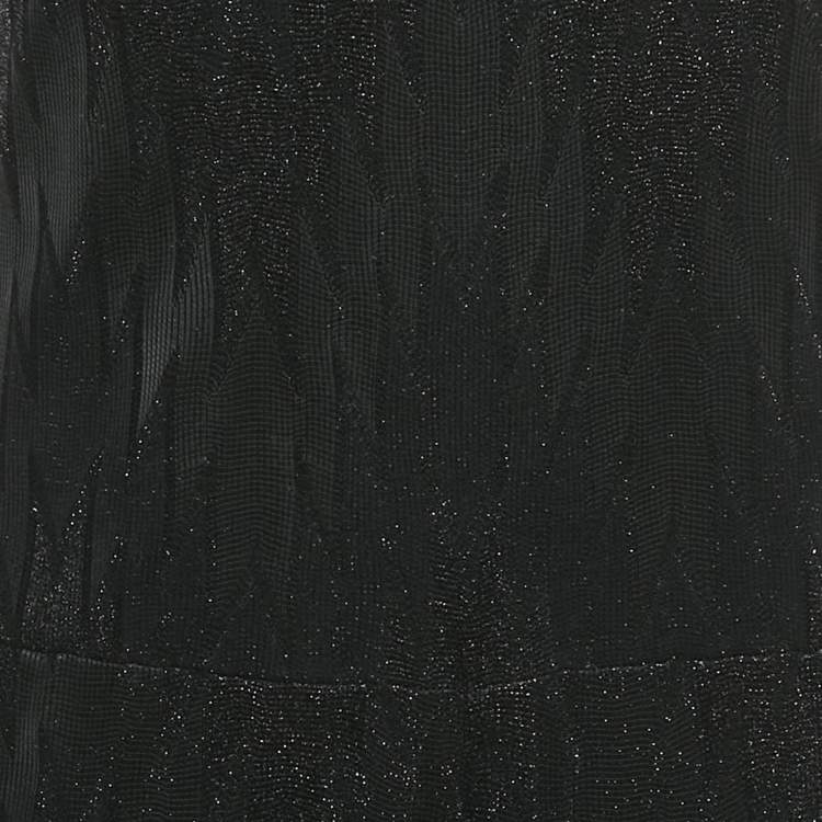 Pre Owned M Missoni Black Jacquard Lurex Knit Sleeveless Jumpsuit S