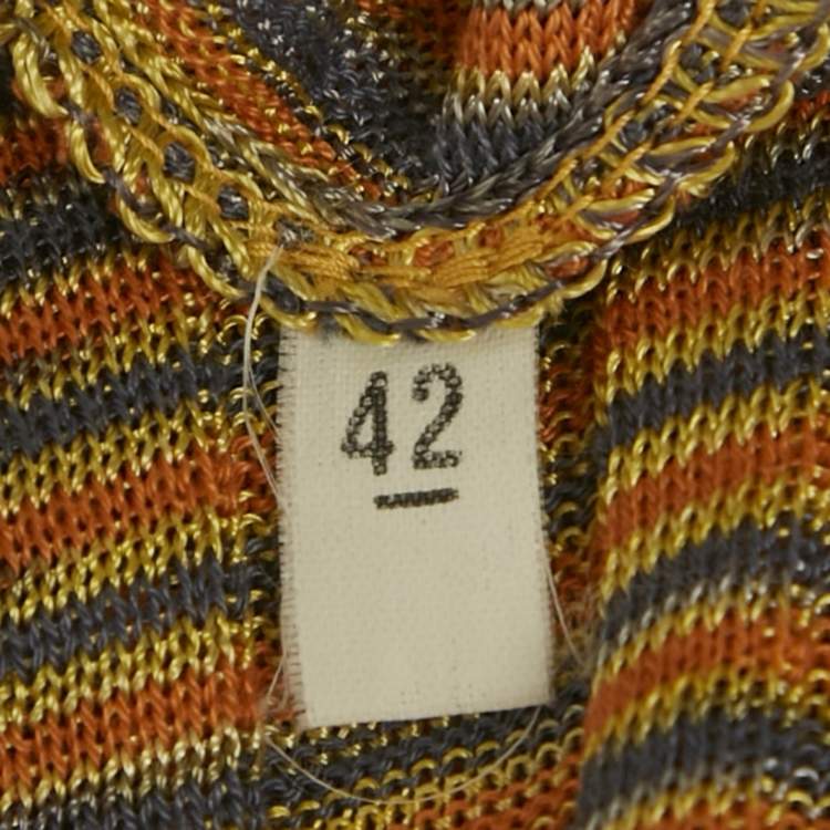 Pre Owned M Missoni Multicolor Rib Knit Button Down Cardigan M