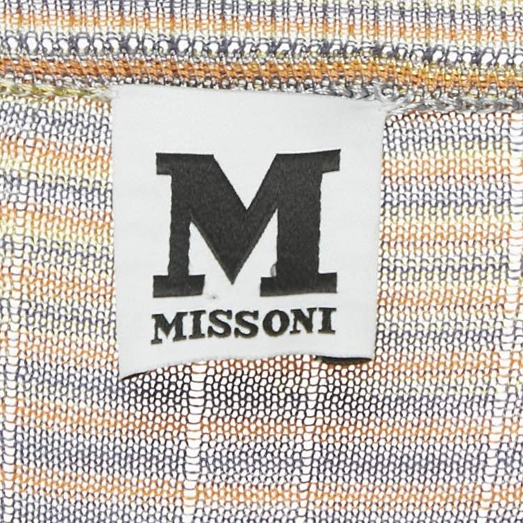Pre Owned M Missoni Multicolor Rib Knit Button Down Cardigan M