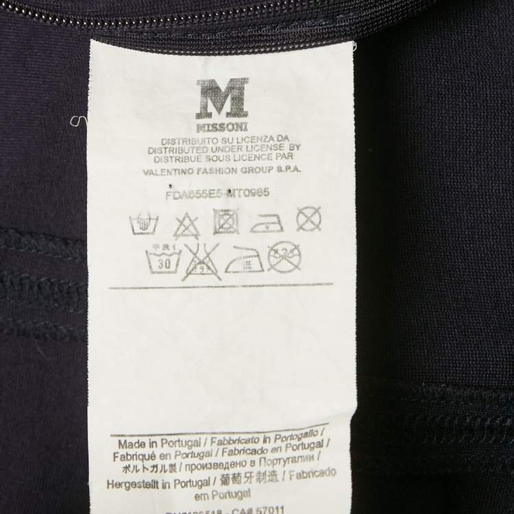 Pre Owned M Missoni Navy Blue Jersey Stretchable Waist Slim Fit Trousers M