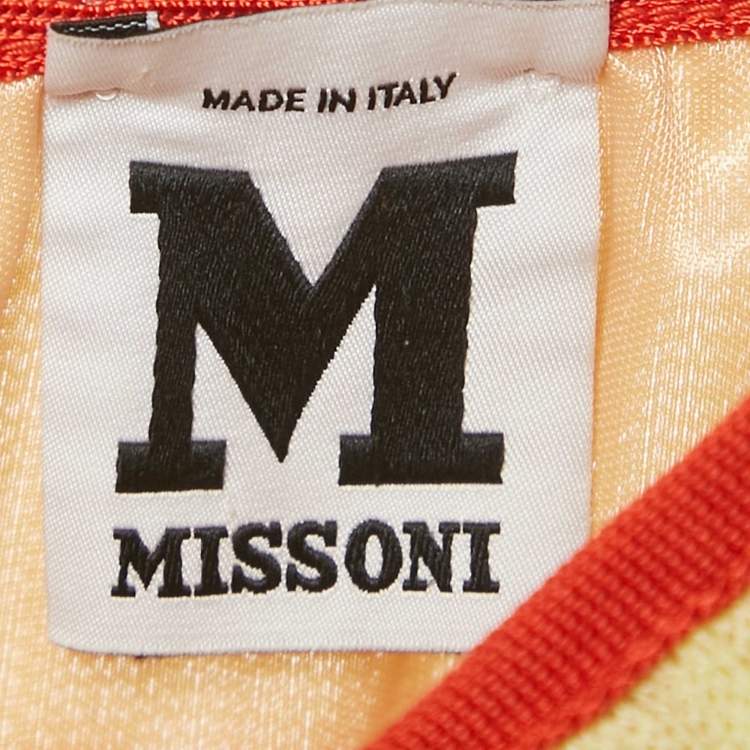 Pre Owned M Missoni Multicolor Pattered Knit Maxi Dress M 