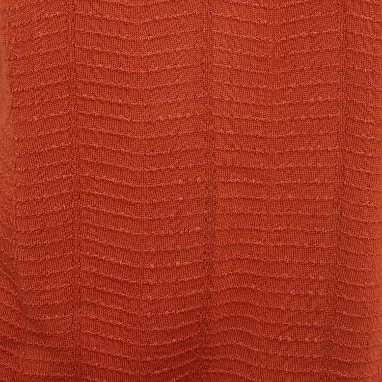 Pre Owned M Missoni Burnt Orange Patterned Knit Top M