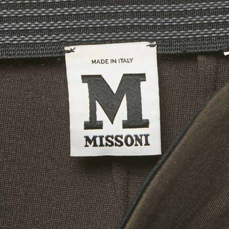 Pre Owned M Missoni Brown Jersey Pencil Skirt M