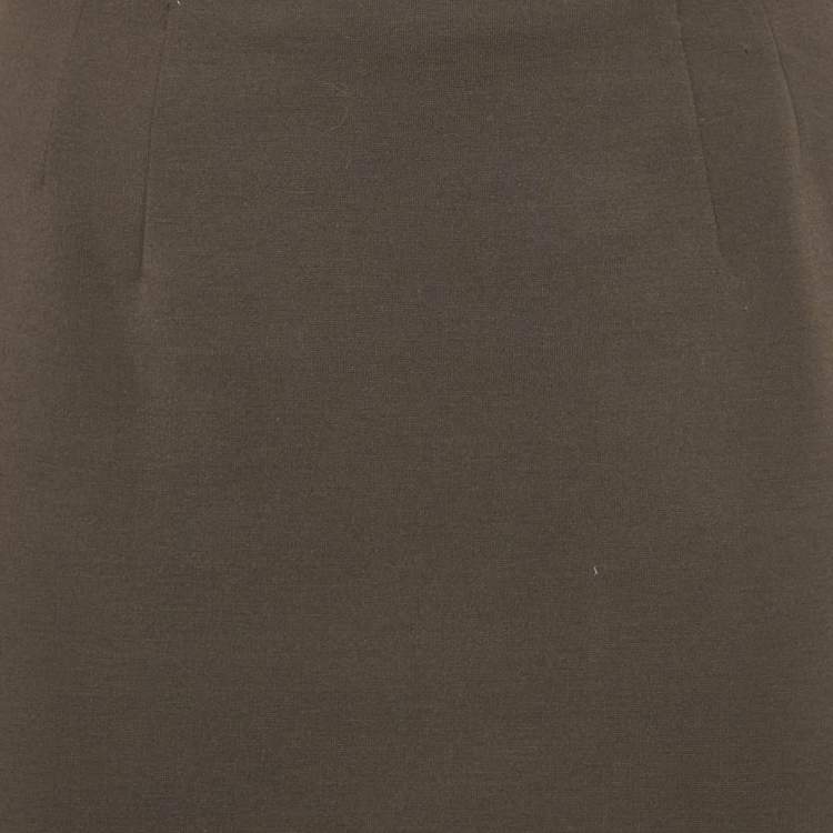 Pre Owned M Missoni Brown Jersey Pencil Skirt M