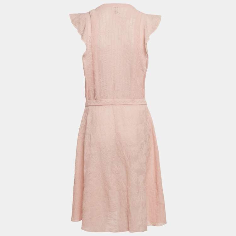 Pre Owned M Missoni Light Pink Knit Short Dress L