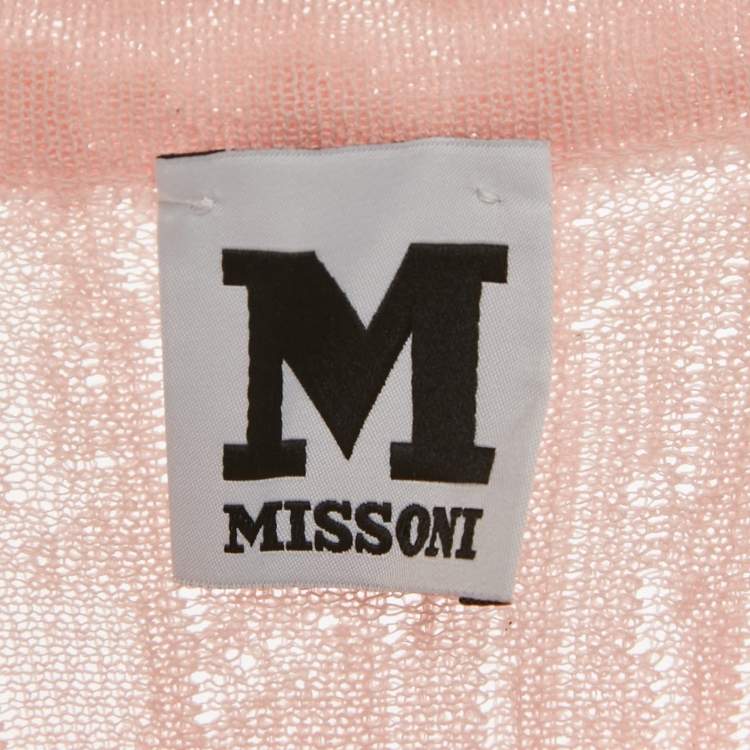 Pre Owned M Missoni Light Pink Knit Short Dress L