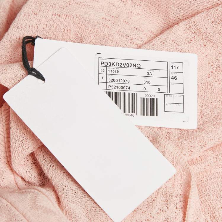 Pre Owned M Missoni Light Pink Knit Short Dress L