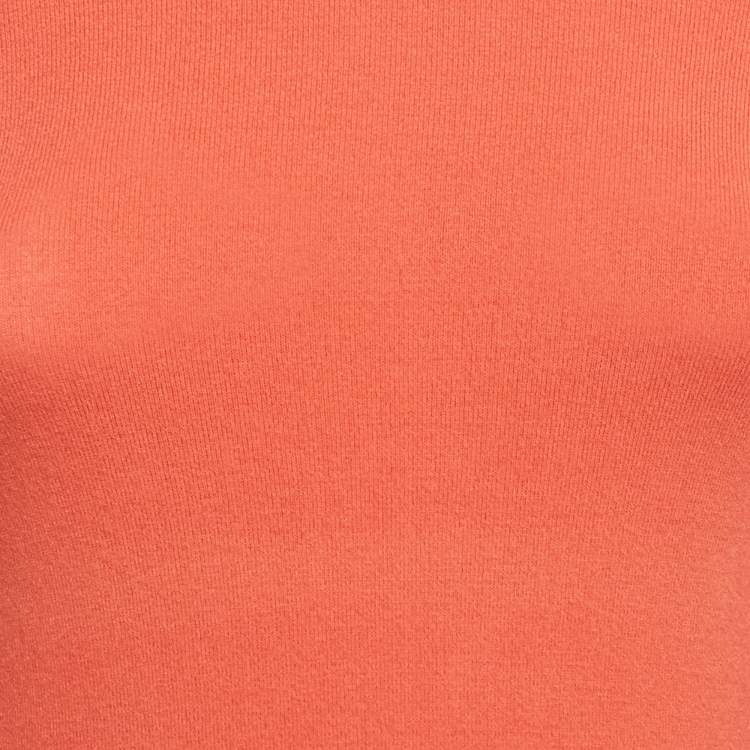 Pre Owned M Missoni Orange Stretch Knit Crewneck Sweatshirt L