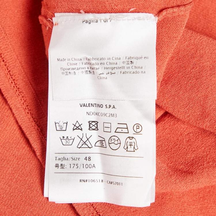 Pre Owned M Missoni Orange Stretch Knit Crewneck Sweatshirt L