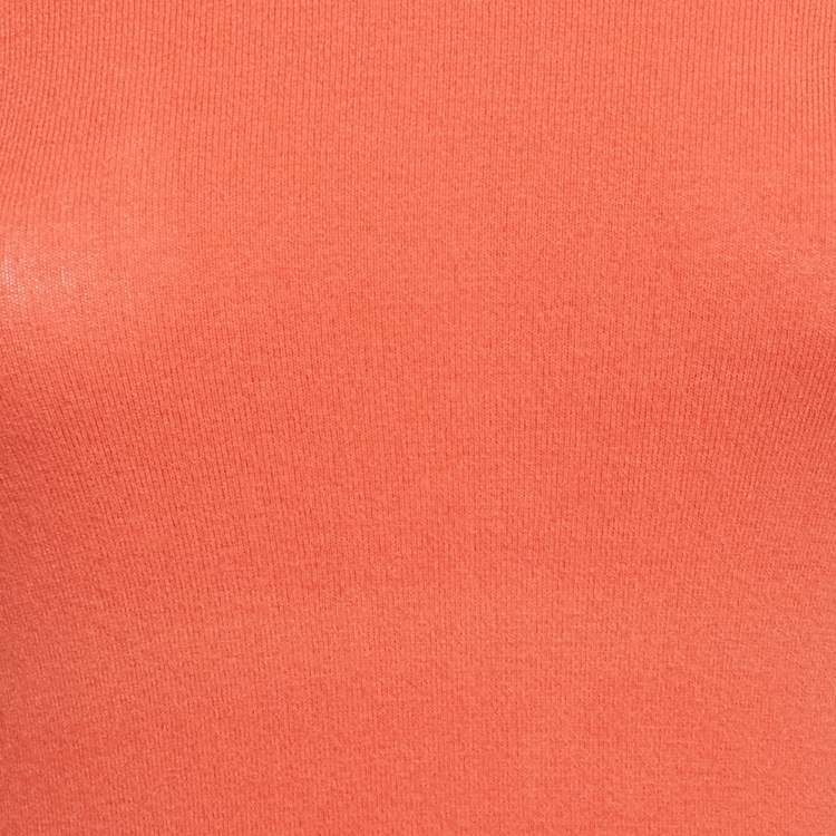 Pre Owned M Missoni Orange Stretch Knit Crewneck Sweatshirt S