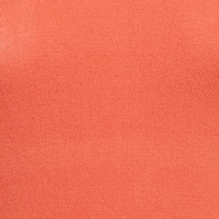 Pre Owned M Missoni Orange Stretch Knit Crewneck Sweatshirt S